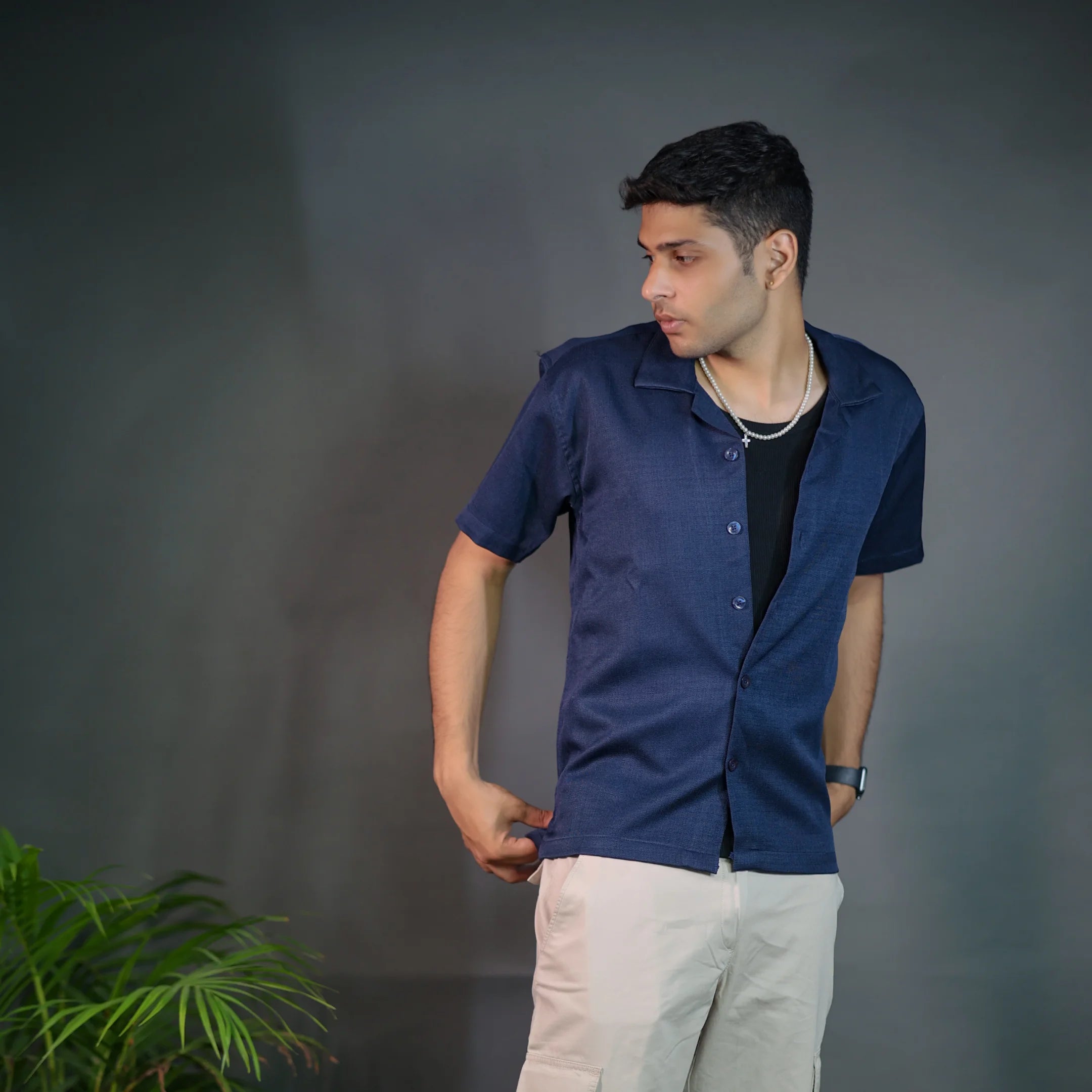 Navy Texture Shirt