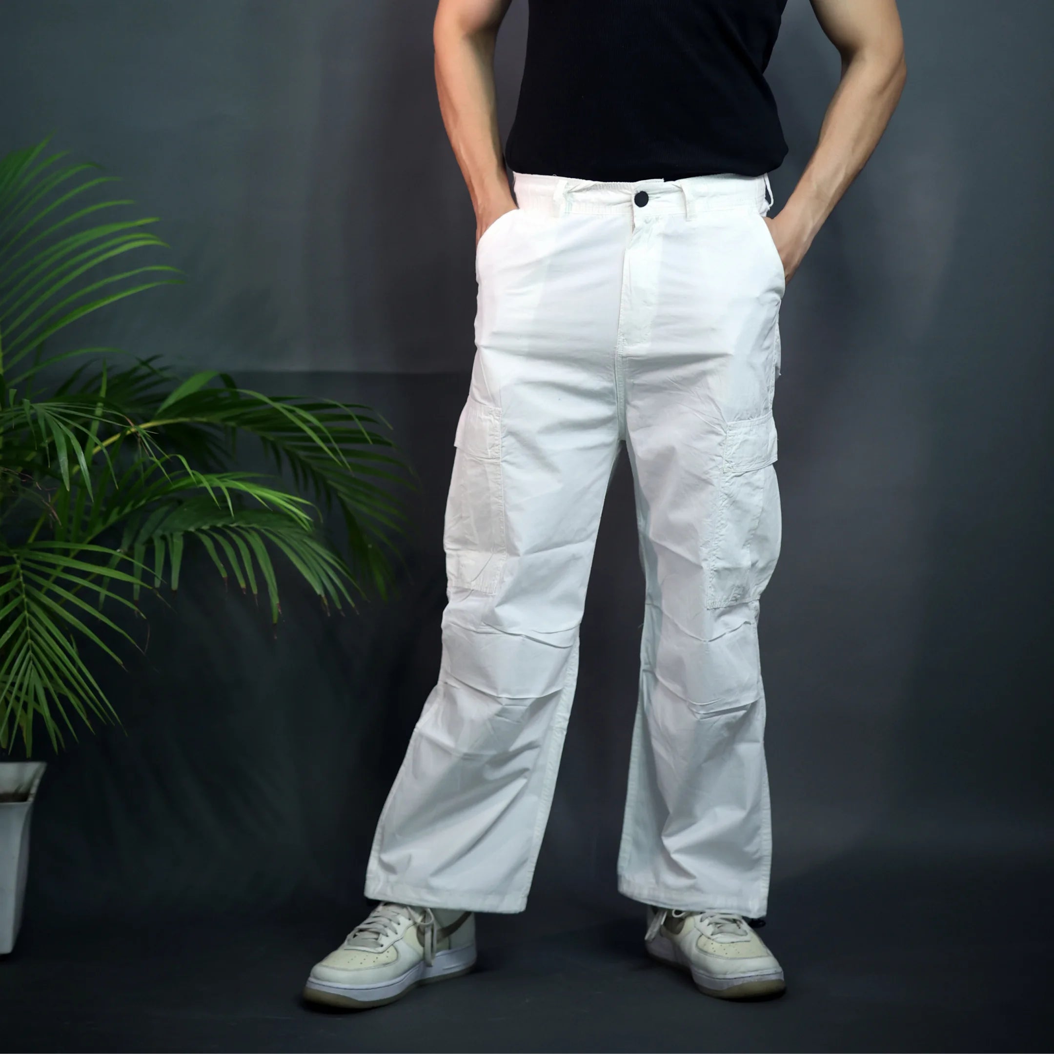 White Mirage Parachute Pants