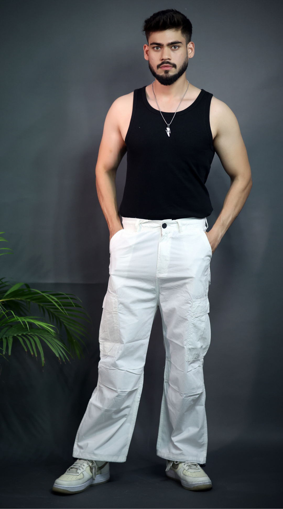 White Mirage Parachute Pants