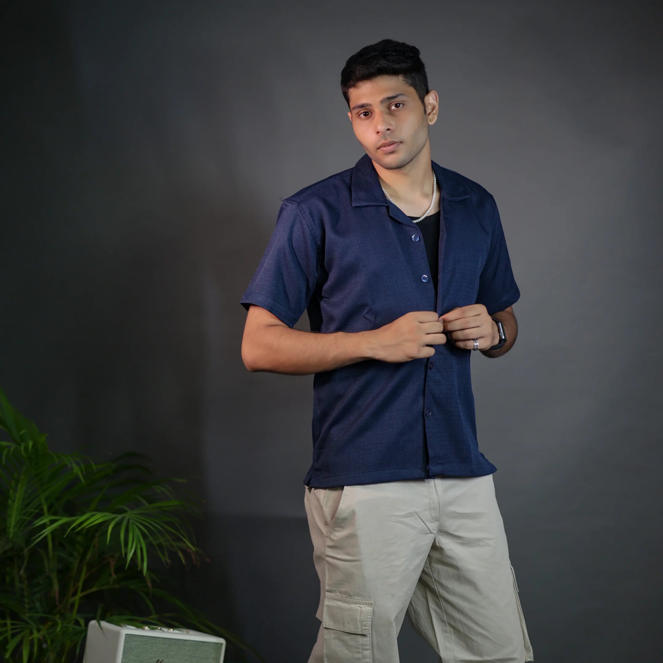 Navy Texture Shirt